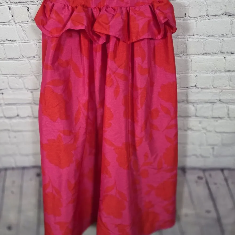 Kate Spade Women's Size 8 Classic Rose Peplum Midi Dress NWT